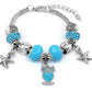 Turquoise Crystal Owl Charm Bracelet