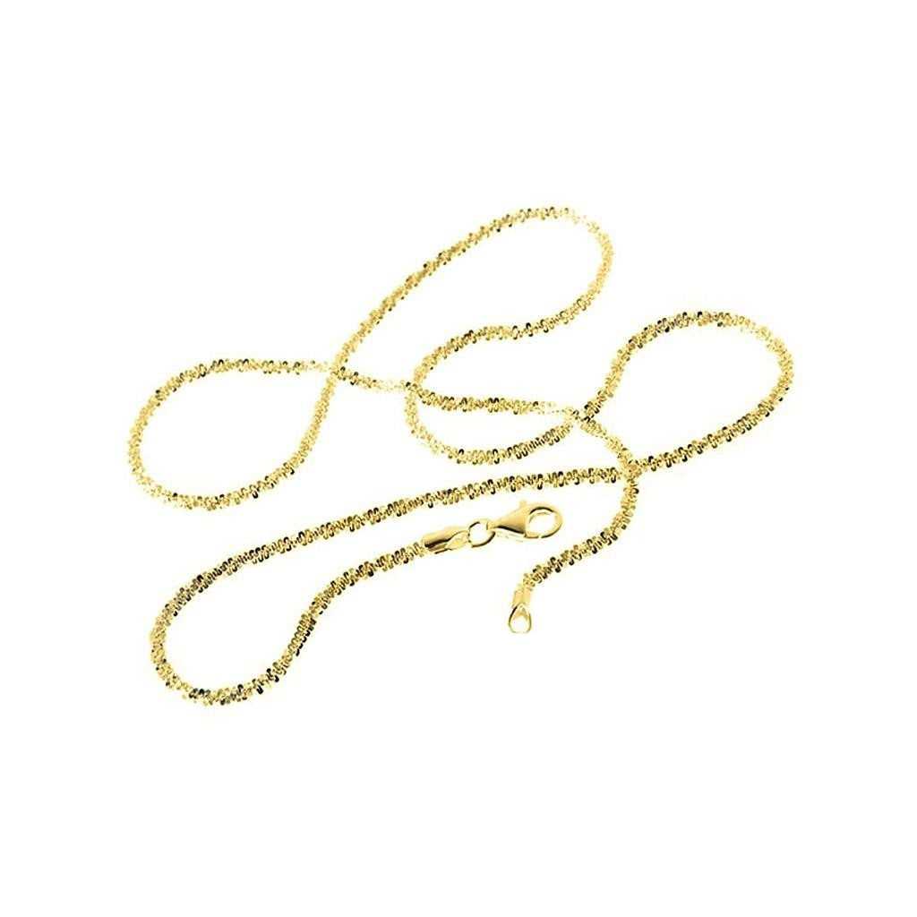 Gold Sterling Silver Rock Chain Necklace