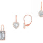 Set of 3 Rose Gold Crystal Leverback Earring Collection