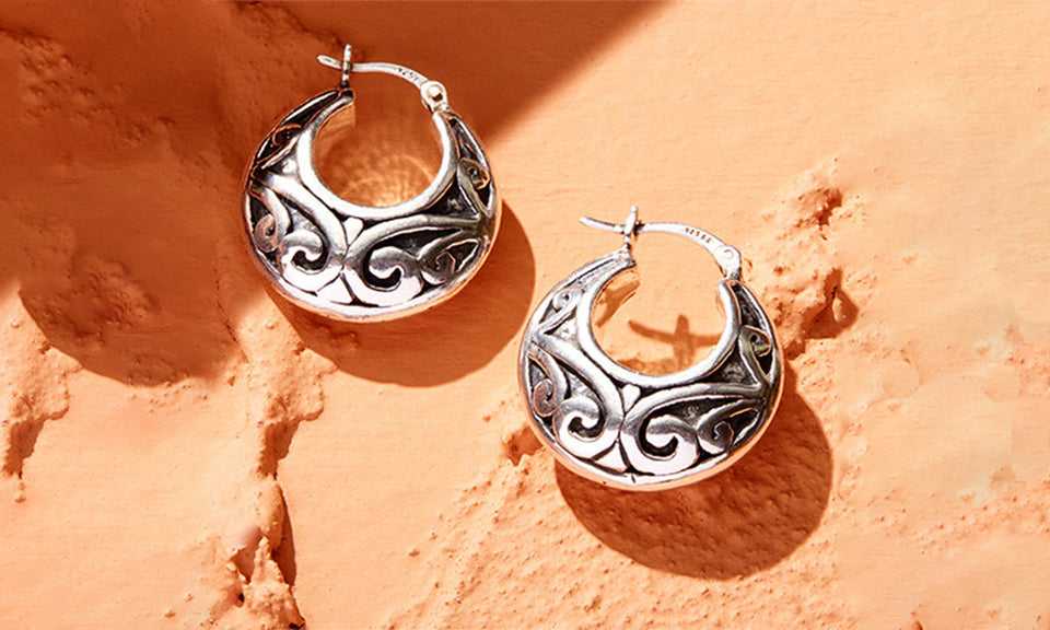 Sterling Silver Artisan Handcrafted Hoop Earrings