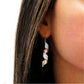 Rose Gold Italian Sterling Silver Pave Spiral Drop Earrings On Ear