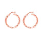 Rose Gold Sterling Silver Diamond Cut Twisted Hoops