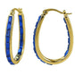 18kt Gold Plated Blue Crystal Hoop Earring - Made with Austrian Crystals