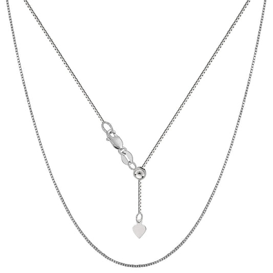 Silver Italian Sterling Silver Adjustable Box Chain Necklace