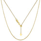 Gold Italian Sterling Silver Adjustable Box Chain Necklace