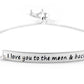 Italian Sterling Silver Adjustable I Love You To The Moon and Back Bracelets
