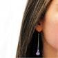 Aurora Borealis Swarovski Crystal Drop Hook Earrings On Ear