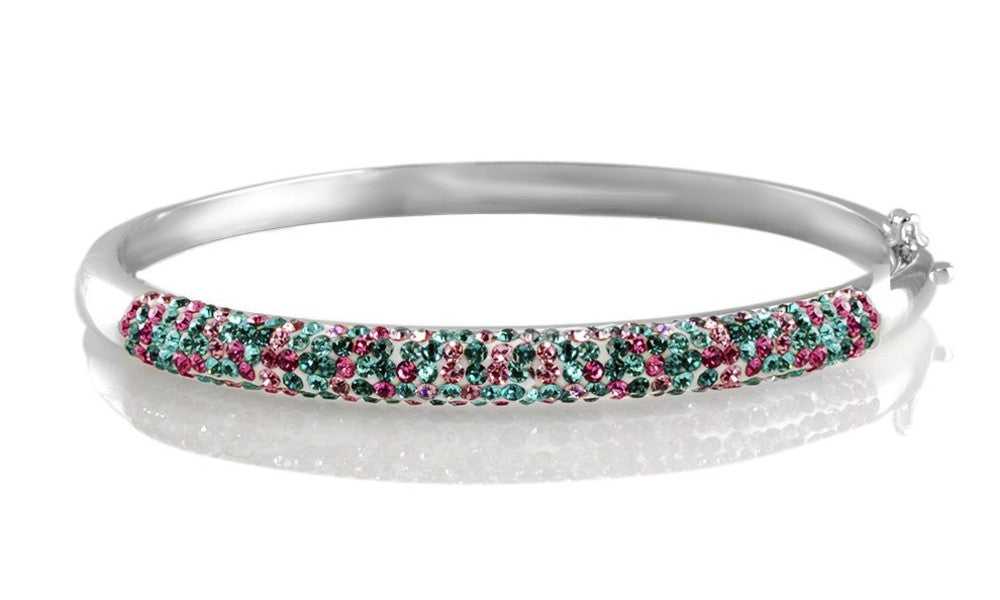 Multi-color Crystal Hinged Bangle