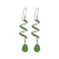 Light Green Spiral Crystal Drop Earrings