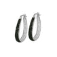 18kt White Gold Plated Graduated Black & White Crystal Hoop Earring