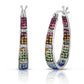 Multi-Color Crystal Hoop Earrings