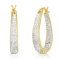Gold Graduated Crystal Hoop Earrings