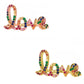 18K Gold or Rose Gold Plated Multi Color "Love" Band