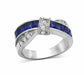 3.00 CTW Sapphire Cubic Zirconia Criss Cross Ring in 18kt White Gold