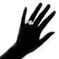Tri Row Marquise Cubic Zirconia Ring On Finger Silhouette
