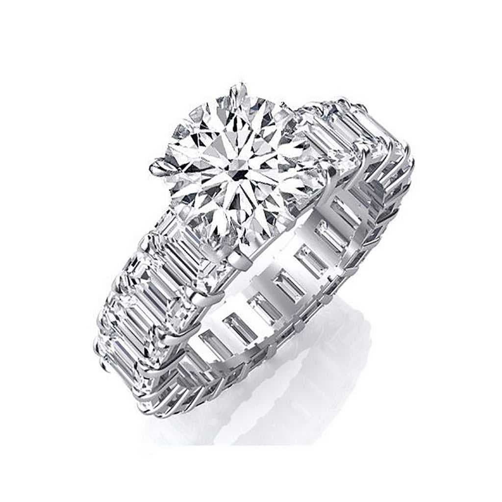 Solitaire Cubic Zirconia Eternity Band Ring