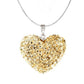 Champagne Sterling Silver Crystal Studded Heart Necklace