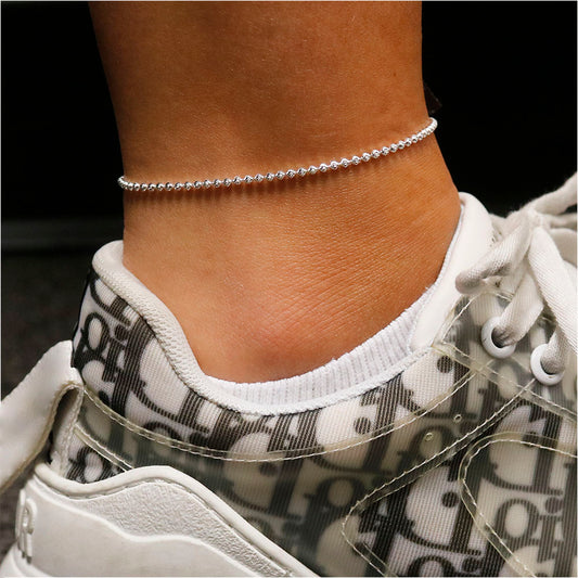 Italian Sterling Silver Moon Chain Anklet