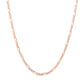  Rose Gold Sterling Silver Figaro Chain Necklace
