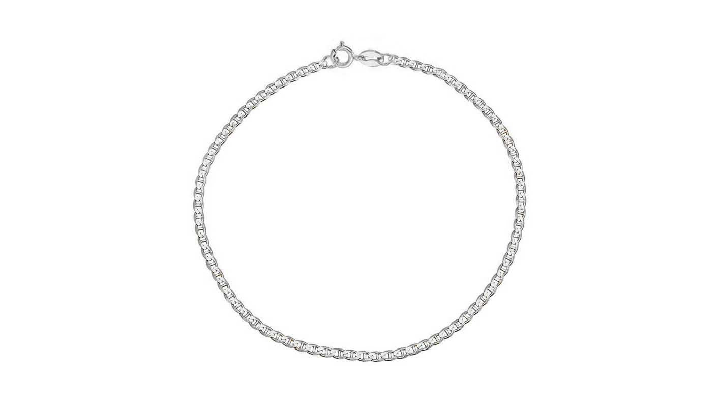 Italian Sterling Silver Flat Marina Anklet