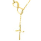 Gold Italian Made Solid Sterling Silver Infinity Cross Lariat Necklace