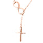 Rose Gold Italian Made Solid Sterling Silver Infinity Cross Lariat Necklace