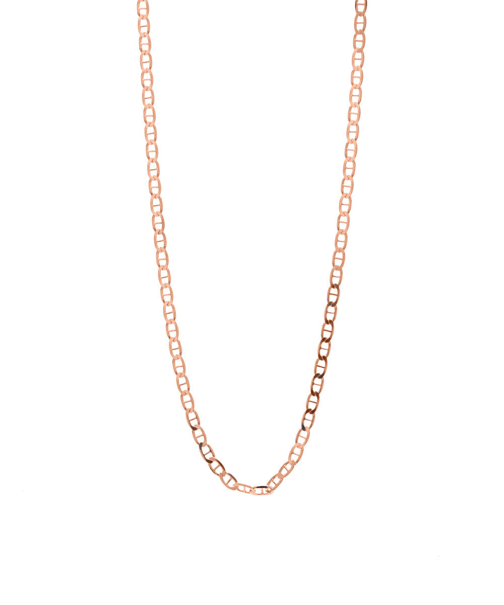 18K Rose Gold Plated Flat Marina Chain Necklace