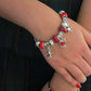 Red Murano Bead Bracelet With Owl Charm and Austrian Crystals