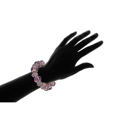 Purple Murano Bead Bracelet With Austrian Crystals