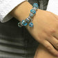 Light Blue Crystal Bead Bracelet With Ball Charm and Austrian Crystals