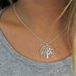 Silver Italian Sterling Silver Diamond Cut Tree Of Life Necklace On Neck