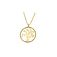Gold Italian Sterling Silver Diamond Cut Tree Of Life Necklace