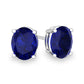 Sterling Silver Sapphire Oval Cut Studs