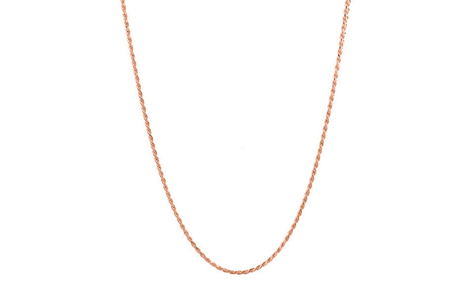 Rose Gold Sterling Silver Rope Chain Necklace