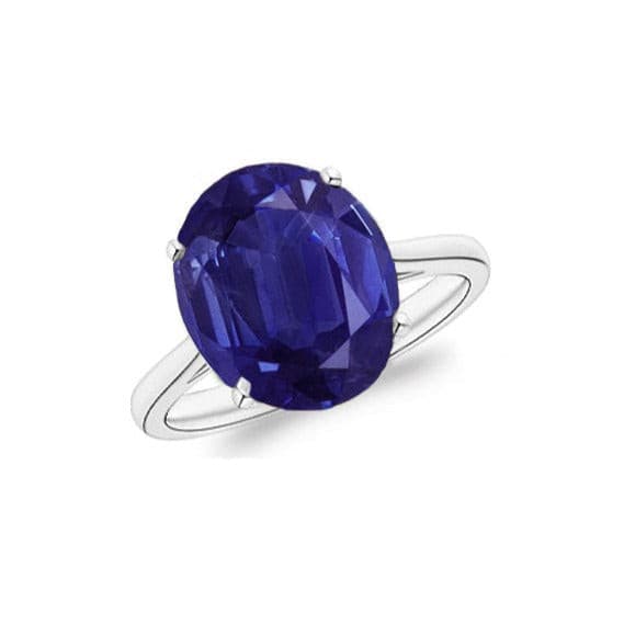Sapphire Genuine Oval Cut Gemstone Sterling Silver Ring