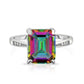 4.00 CTW Emerald Cut Genuine Rainbow Topaz Ring in Sterling Silver
