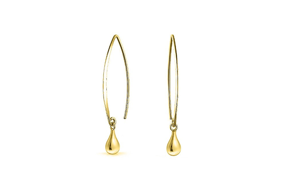 Gold Italian Sterling Silver Threader Drop Earrings
