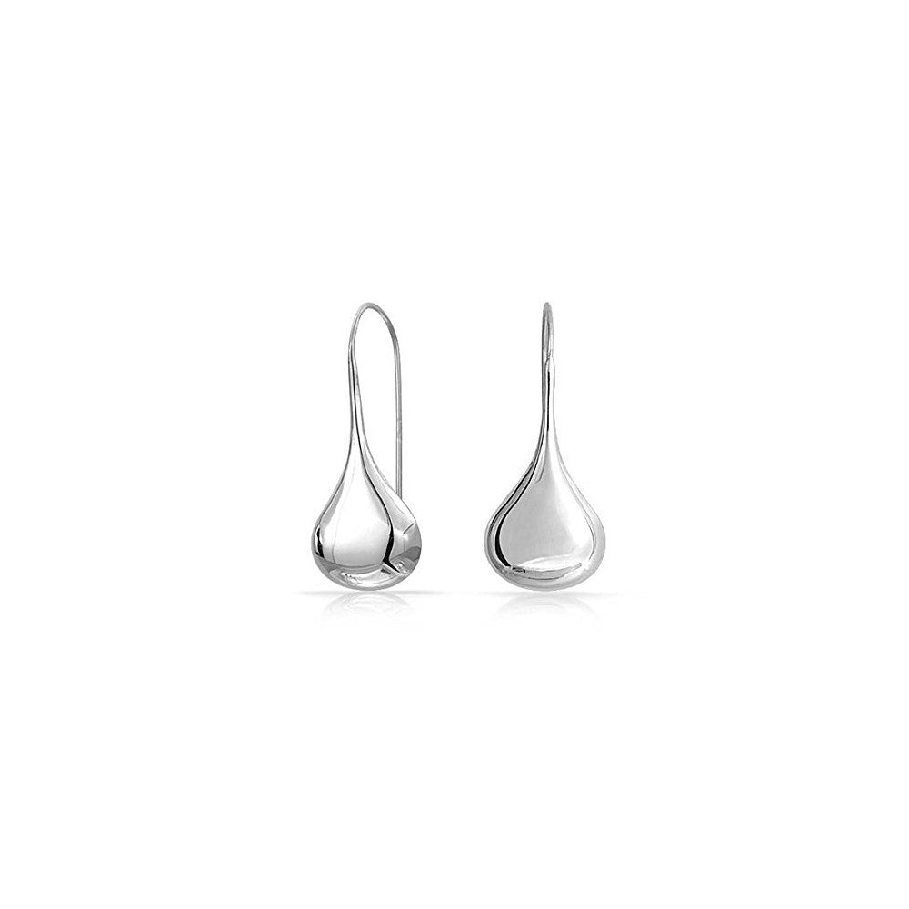 Silver Italian Sterling Silver Puffed Teardrop Earrings