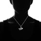 Artisan Sterling Silver Fish Pendant Necklace On Neck Silhouette