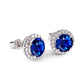 Sapphire Sterling Silver Halo Studs
