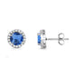 Sterling Silver 3.00 CTTW Tanzanite Halo Studs
