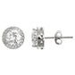 Silver Sterling Silver Cubic Zirconia Halo Studs
