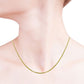 Gold Italian Sterling Silver Adjustable Box Chain Necklace On Neck